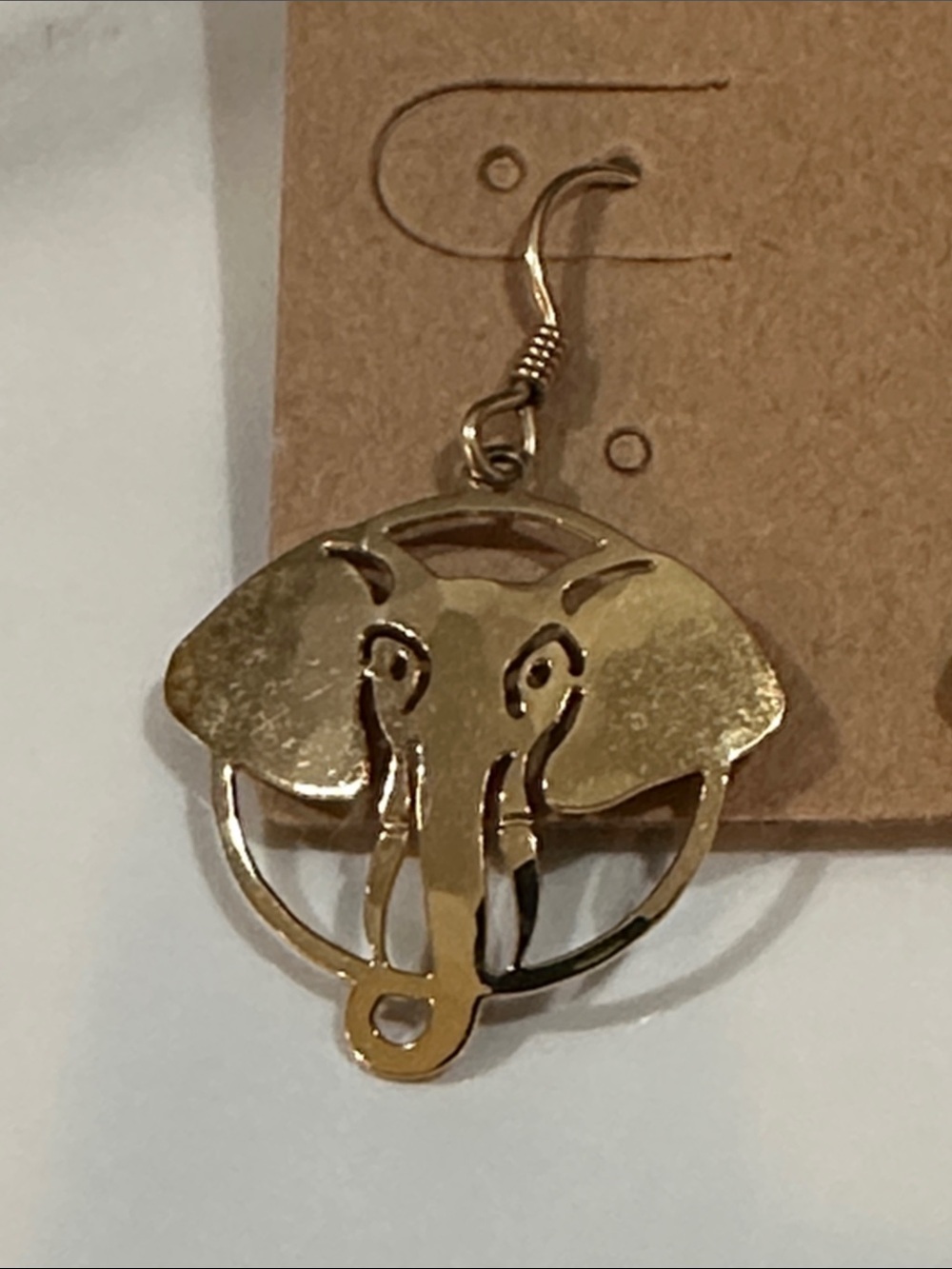 Wild Byrde Vintage Gold Elephant Drop Earrings by - Picture 2 of 6